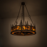 Room-lit view displaying warm amber illumination against rustic background.