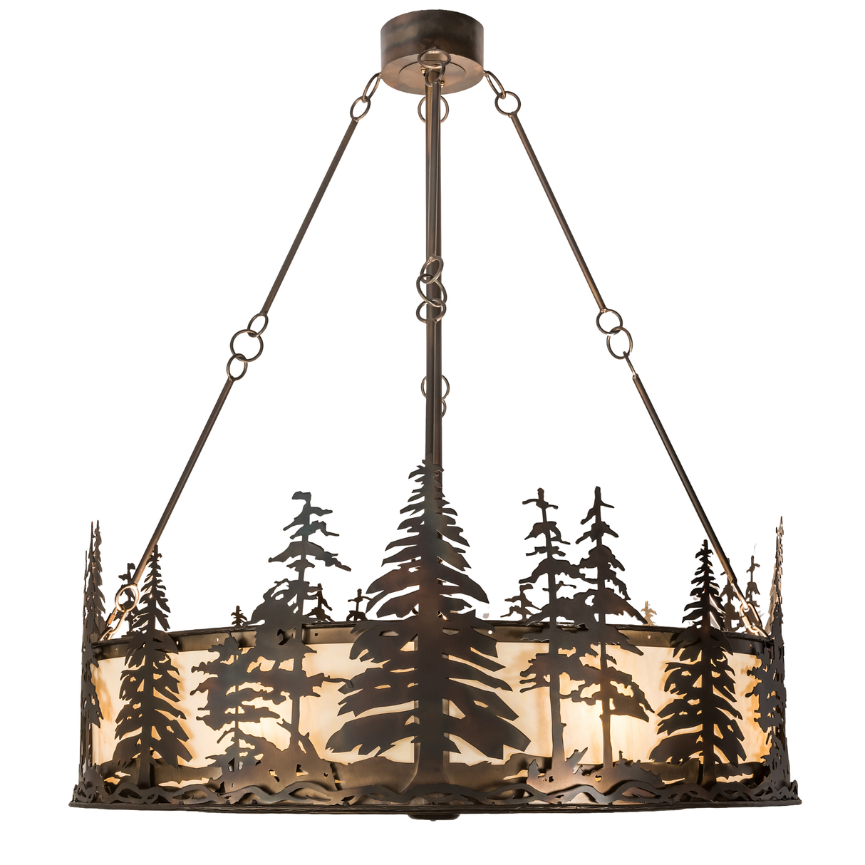 Side lit view of Tall Pines Chandel-Air with layered forest detailing.