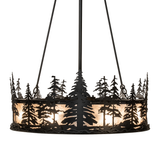 Side profile showing layered pine tree pattern and mica illumination.