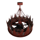 Top angled view of Tall Pines Chandel-Air showing Red Rust metal frame.
