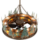 Overhead view of Tall Pines Chandel-Air showing fan and light arrangement.
