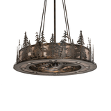 Front view of Tall Pines Chandel-Air with pine tree frame.