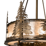 Artistic close view of handcrafted pine design and mica diffuser texture.