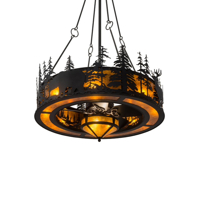 Front lit view of Tall Pines Wildlife Chandel-Air with glowing amber mica.