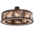 Front angle lit view of Tamarack Chandel-Air with tree silhouette design.