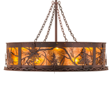 Side view of illuminated Tamarack Chandel-Air with detailed metalwork.