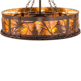 Top angled view highlighting layered amber lighting and branch patterns.