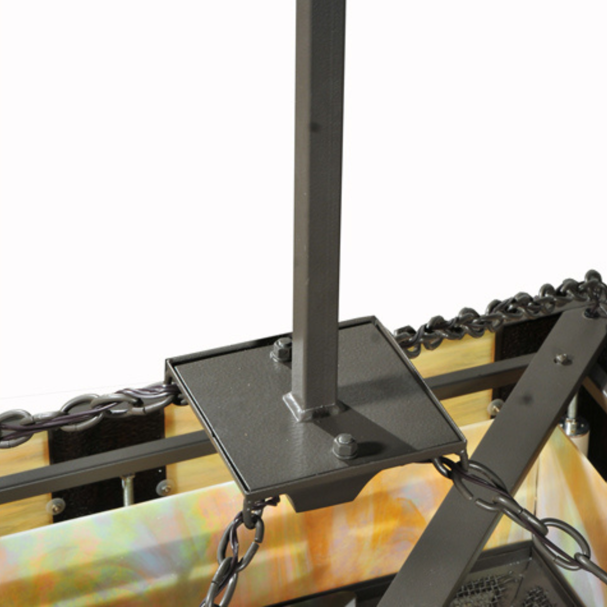 Mounting bracket and rod connection detail.