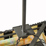 Mounting bracket and rod connection detail.