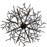 Direct bottom view of Thicket chandelier emphasizing radial branch pattern and lights.
