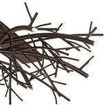 Closeup of metal branches and integrated miniature light sources.
