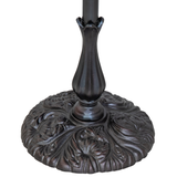 Detailed view of decorative mahogany bronze lamp base.