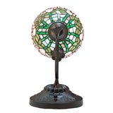 Back view of Tiffany Cabbage Rose Wall Sconce with decorative base.