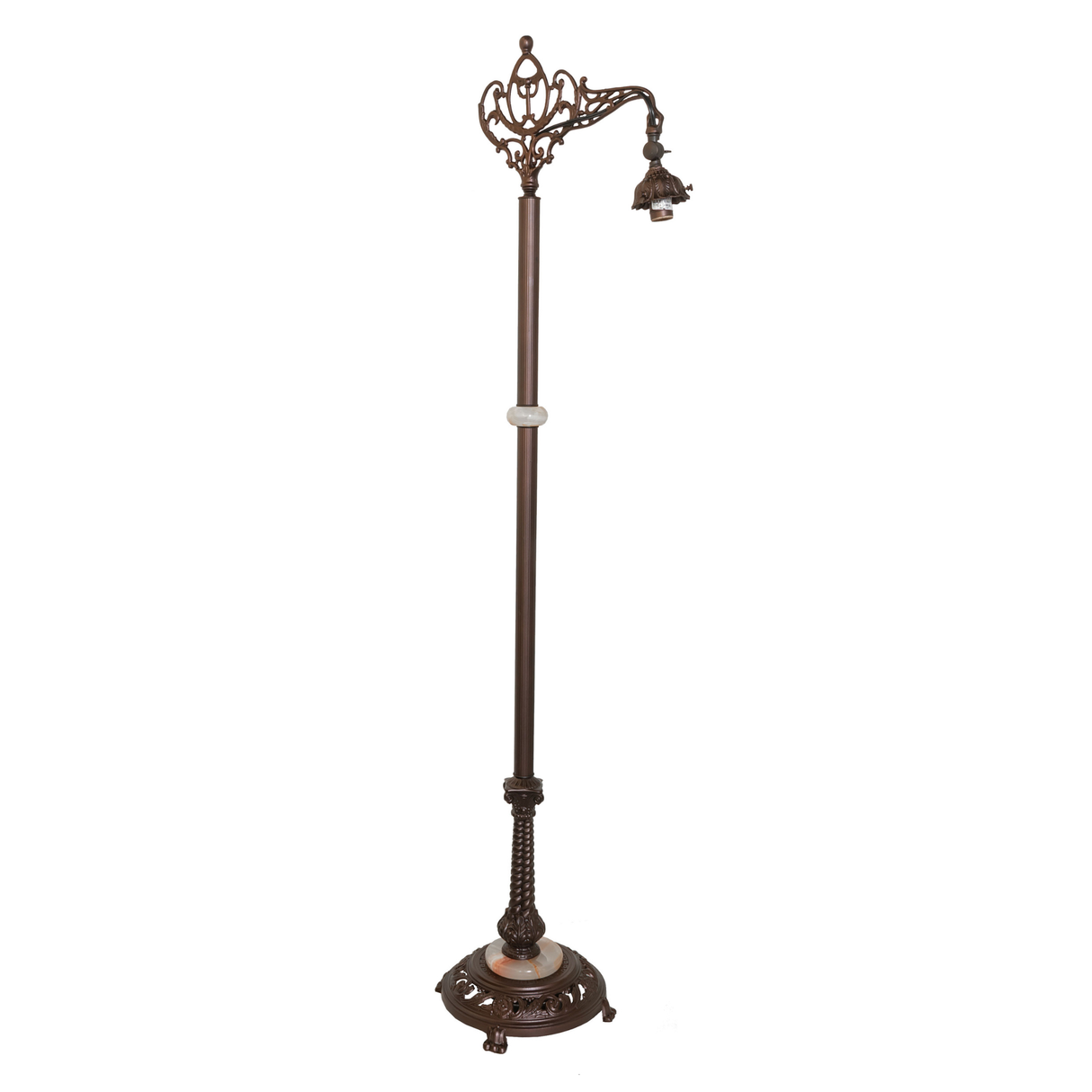 Tiffany-style Fishscale lamp frame without shade attached.