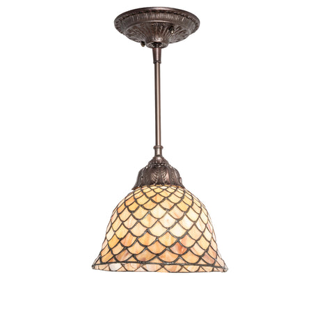Full-length view of Tiffany Fishscale Mini Pendant.