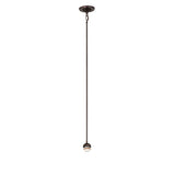 Full-length view of Tiffany Fishscale Mini Pendant with rod and canopy.