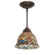 Tiffany Fishscale Mini Pendant featuring colorful glass pattern.