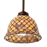 Tiffany Fishscale Pendant glowing warmly.