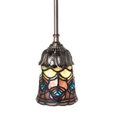 Tiffany Peacock Feather Mini Pendant - Elegant stained glass light fixture.