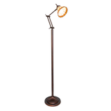 Side view of illuminated Tiffany Prairie Mission lamp.