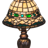 Close-up detail of Tiffany Roman Mini Lamp's stained glass pattern.