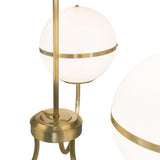 Brushed brass center body and arm connection.
