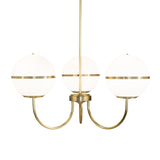 Front view of Toccata chandelier with brass arms.