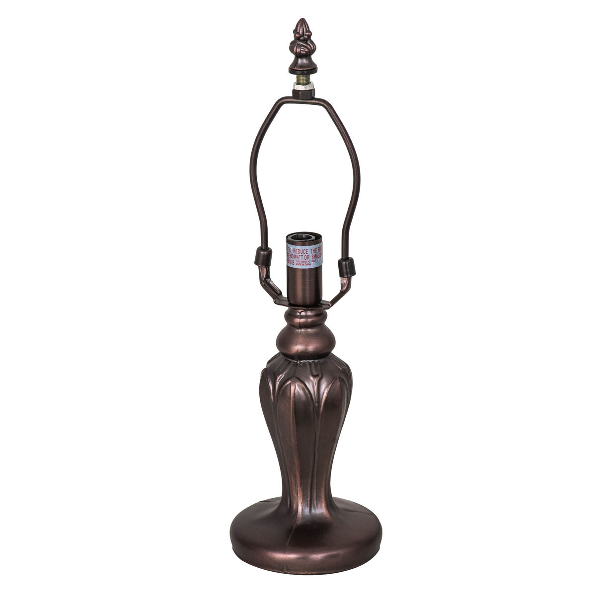Elegant tulip vase table lamp base with bronze finish.