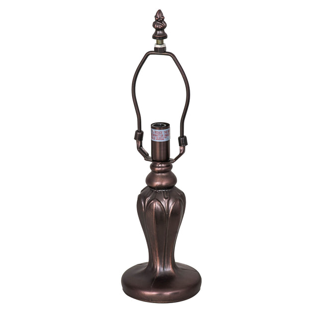 Elegant tulip vase table lamp base with bronze finish.