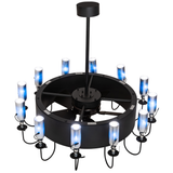 Top angle lit view of Chandel-Air showing fan and light arrangement.