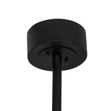Closeup of canopy and suspension rod in black finish.