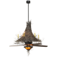 Front lit view of Twigs Chandel-Air showing natural branch design and amber glow.