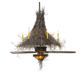 Side lit view of Twigs Chandel-Air showing illuminated candle lights.