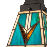 Close-up detail of the Valencia Mission Mini Pendant highlighting its handcrafted stained glass.