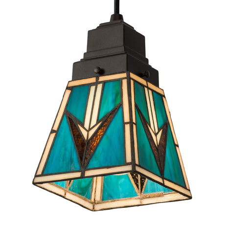 Valencia Mission Mini Pendant showcasing the intricate stained glass design.