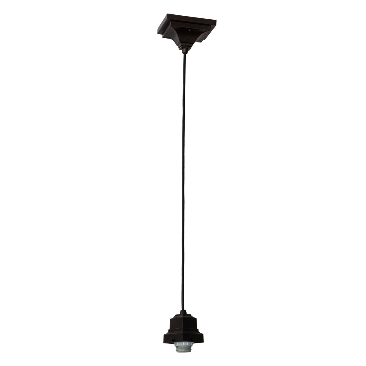 Detail view of the Valencia Mission Mini Pendant with hanging mount and intricate design.