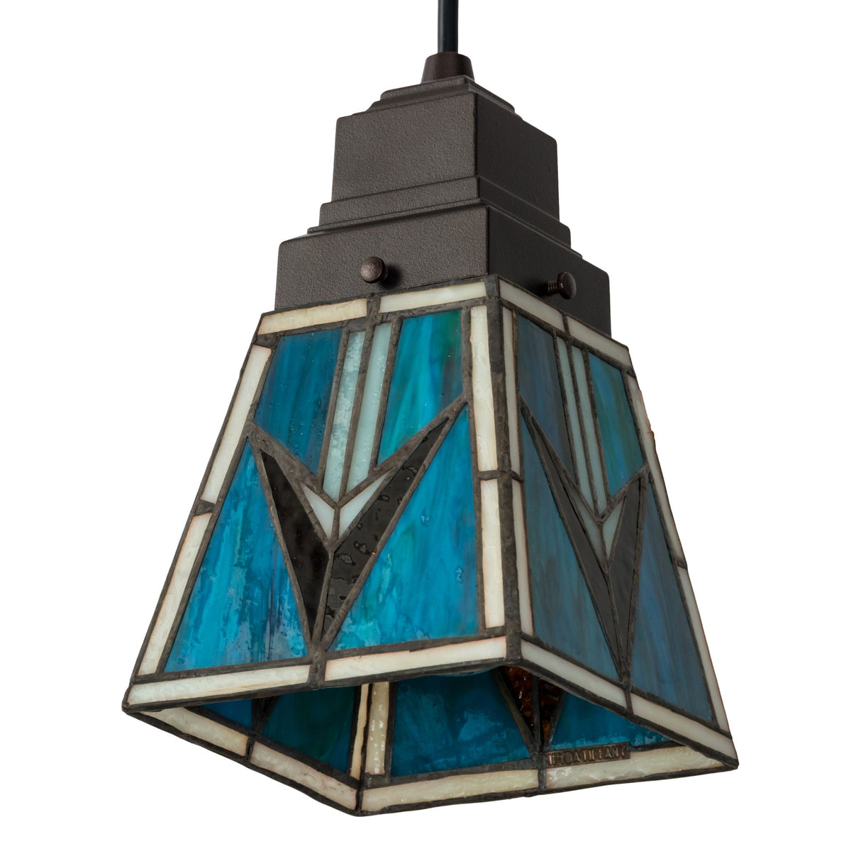 Unlit Valencia Mission Mini Pendant featuring the arrowhead-inspired design.