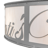 Close-up of silver frame and smooth white finish.
