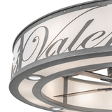 Close-up highlighting Valenti’s script cutout and diffuser texture.