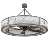 Side angle showing engraved Valenti’s script and fan blades.
