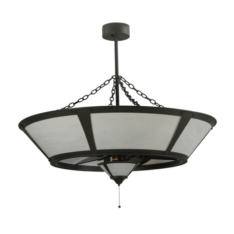 Unlit angled view showing the wide Idalight shade and bronze frame.