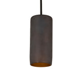 Venice Frosted Amber Wine Bottle Mini Pendant with frosted amber glass, unlit.