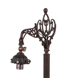 Victorian bridge arm lamp base decorative arm detail.