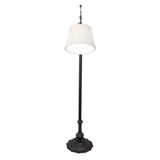Straight-on view of Victorian lamp with pleated shade.