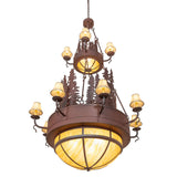 Closeup of the illuminated bottom Idalight bowl showing warm amber glow.