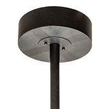 Ceiling canopy and suspension rod detail in Textured Black finish.