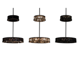 Three lighting modes view showing downlights, inner lights, and uplights illuminated.