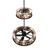 Top view showing two-tier fan light structure with circular frames.
