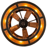 Bottom view showing fan center surrounded by softly glowing light ring.