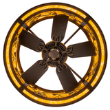Bottom view of Whispering Pines Chandel-Air showing fan with blades in detail view.